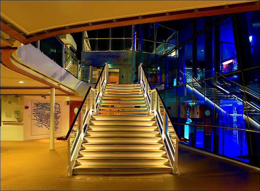 2012 Stairs to Oceanview Cafe on the Celebrity Equinox